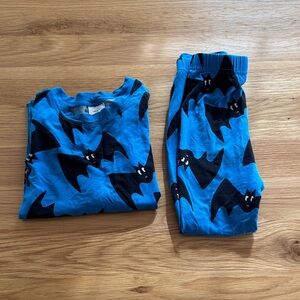 Hanna Andersson Halloween Blue Bat Print Kids Pajama Set